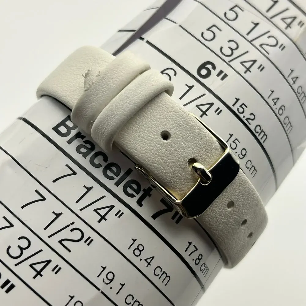 Women’s Gold-tone Crystal Bezel Mother Pearl Dial White Band Minimalist Watch